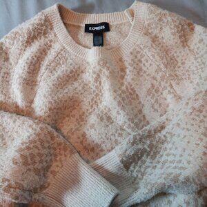 Express Conscious Edit Cream Gold Spotted Sweater